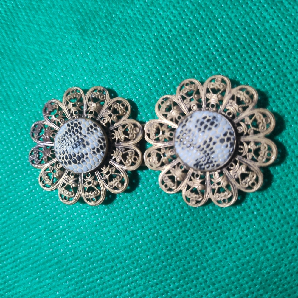 Antique Victorian silver filigree belt buckle